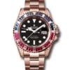 Rolex GMT Master II 126755SARU 40mm 18kt Steel Automatic Diamond Black Dial