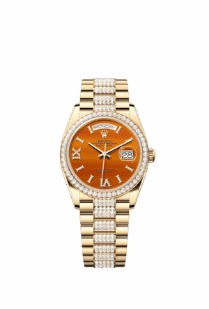 Rolex Day-Date 36, 18k Yellow Gold with Diamond-set, 36mm, Ref# 128348rbr-0050