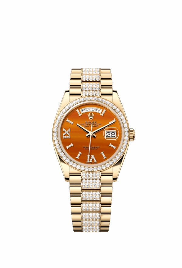 Rolex Day-Date 36, 18k Yellow Gold with Diamond-set, 36mm, Ref# 128348rbr-0050