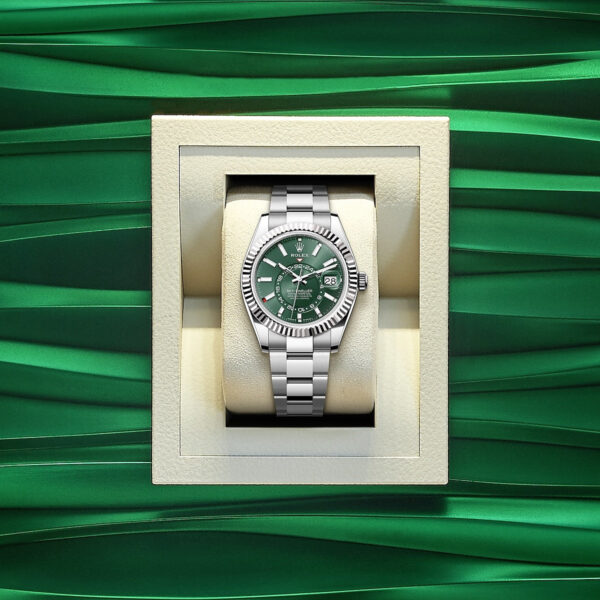 Rolex Sky-Dweller, 42mm, Oystersteel and 18k White Gold, Green, Oyster, Ref# 336934-0001 - Image 6
